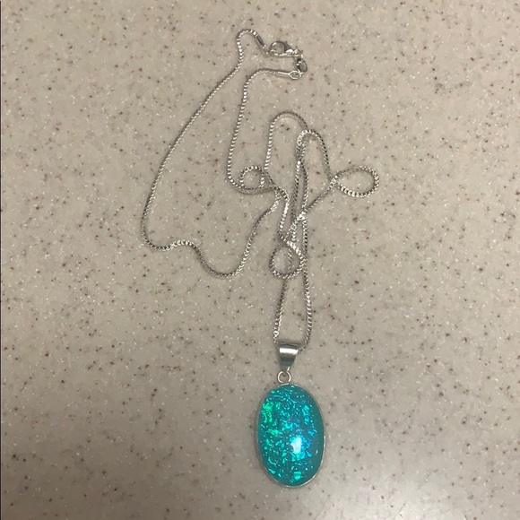 Australian Blue Opal Necklace - Picture 3 of 3